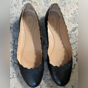 Chloe Black Scalloped Flats